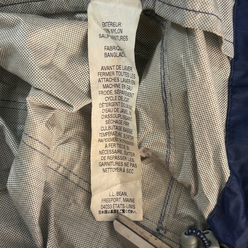 LL Bean Trail Model Rain Jacket‎ Mens Large Tall Blue Waterproof Hooded 268317 - Picture 10 of 12
